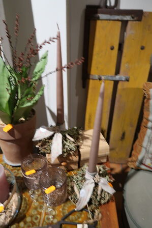 3 stk. dekoratiner med stearinlys