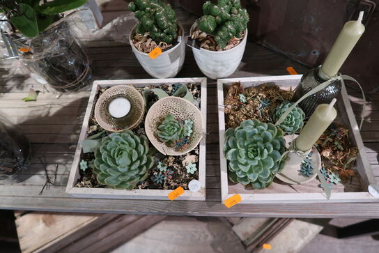 4 stk. dekorationer med stearinlys