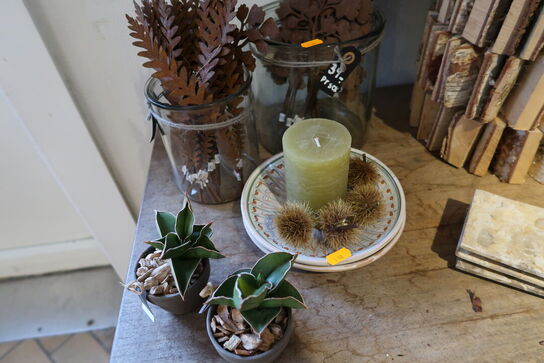 Div. Stearinlys, dekorationer m.m.