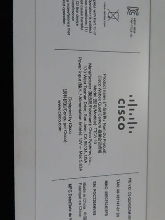 Konferrencesystem CISCO Webex QUAD CAMERA (MOMSFRI)