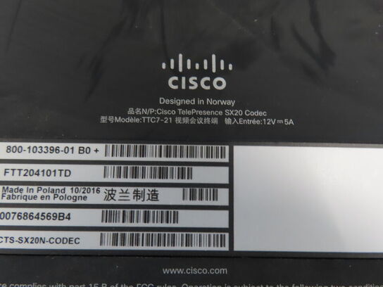 Konferrencesystem CISCO SX20 (MOMSFRI)