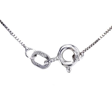 Diamanthalskæde med 1,02 ct. naturlig diamant og 14K hvidguld.