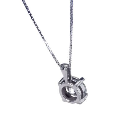 Diamanthalskæde med 0,96 ct. naturlig diamant og 14K hvidguld