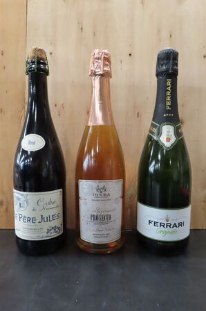 3 fl. Mousserende vin/cider