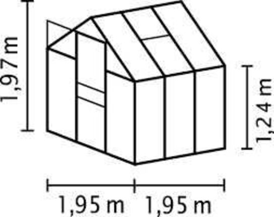 Vitavia venus 3800 alu drivhus 4mm polycarbonat 3,8 m² Inkl sokkel