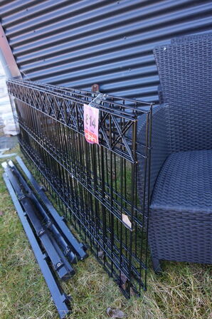 4 stk Panel-X hegn med deko "X"  750 x 2000 mm, inkl 5 stolper Sort