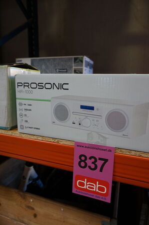Prosonic hifi-1000 musikanlæg DAB+/FM/CD/Bluetooth - hvid