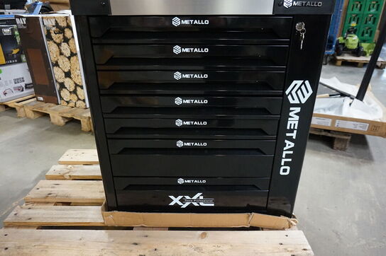 Metallo XXL værktøjsvogn 7 skuffer inkl værktøj Sort