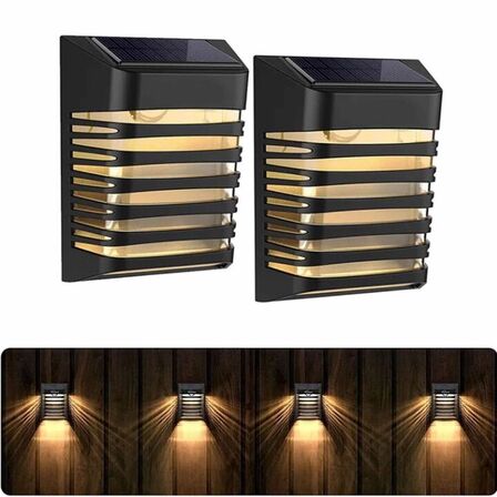 2 stk. Vægmonteret Solar LED-lys