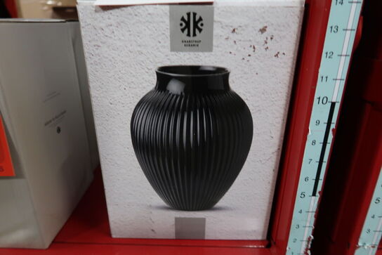 Knabstrup Keramik Ripple vase sort H27 cm