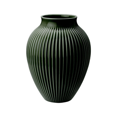 Knabstrup Keramik Ripple vase mørkegrøn H27 cm