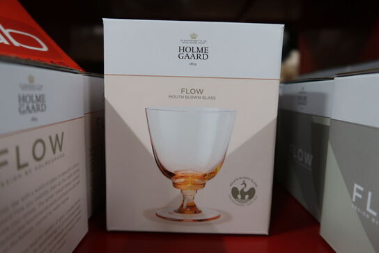 5 stk. Holmegaard Flow vandglas på fod champagne 35 cl