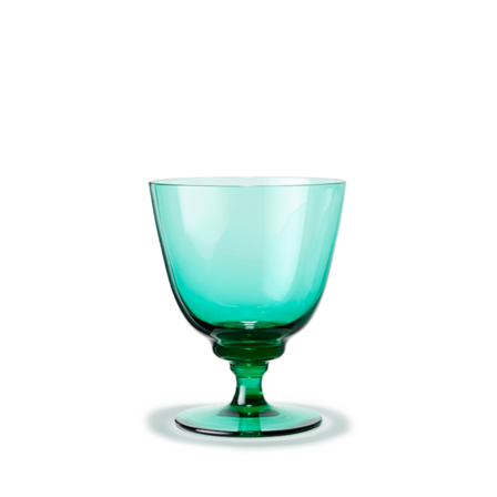 5 stk. Holmegaard Flow vandglas på fod emerald green 35 cl