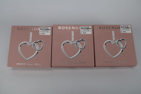 3 stk. Rosendahl mors dag-hjerte 2023 H8,5 cm