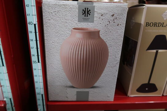 Knabstrup Keramik Ripple vase lyserød H27 cm