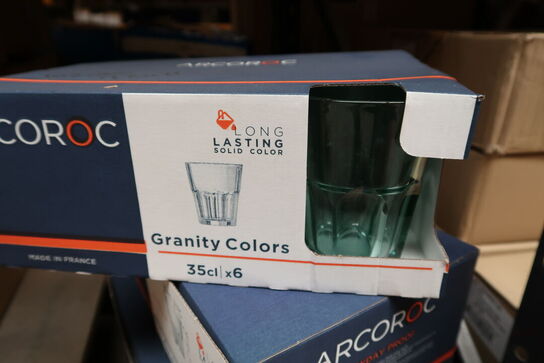 18 stk. Vand-/drinksglas grøn 35 cl Granity Colors