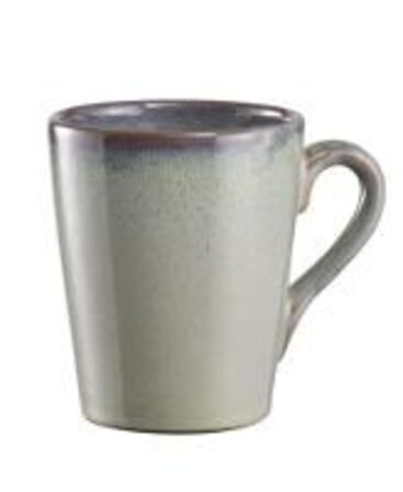 12 stk. Krus m/hank stentøj kaki 85 mm Rustik