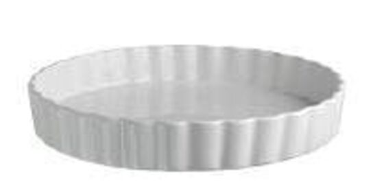 12 stk. Tærteform 305 mm hvid porcelæn 