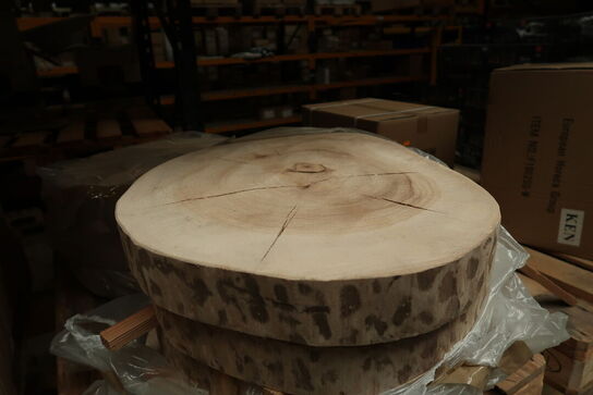 1 stk. Planke i Ask uden bark Diam 460 x H80 mm Unika