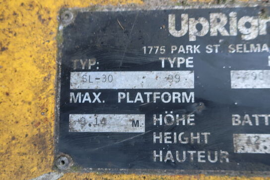 Byggelift UPRIGHT SL30 9 meter - OBS: Anden adresse!