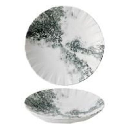12 stk. Tallerken coupe dyb sort 210 mm Abstract Smoked Churchill