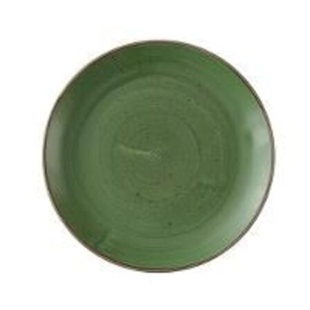 12 stk. Tallerken coupe mørkegrøn 217 mm Stonecast Churchill