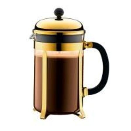 1 stk. Kaffebrygger guld/glas 1,5 l 12 kop Bodum Chambord