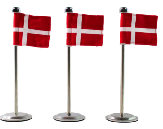 3 pk. Bordflag Dannebrog - 20 cm - 3 stk.
