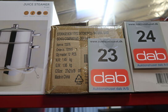 12 pk. Stabelbar foldekasse sand 17x12,5 cm 2 stk.