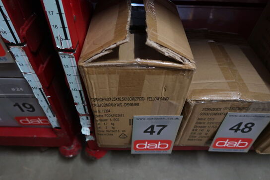 5 pk. Stabelbar foldekasse gul 25x16,5x10 cm 2 stk.