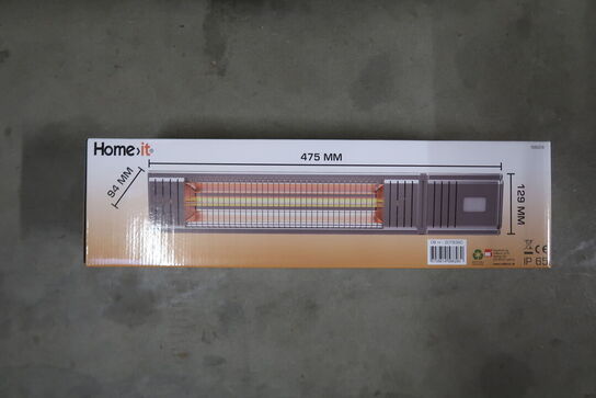 Terrassevarmer væghængt inkl. fjernbetjening 1200 watt