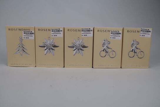5 pk. Rosendahl Karen Blixen Juleophæng - Englepige på cykel