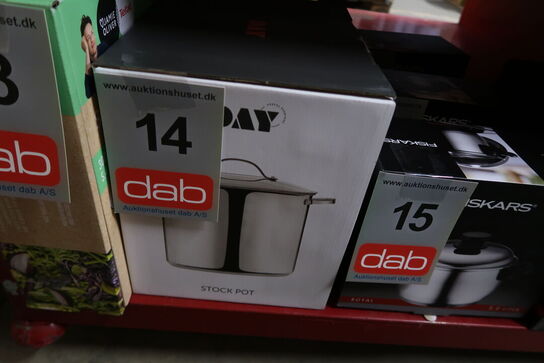 Suppegryde med glaslåg 14 liter uden belægning