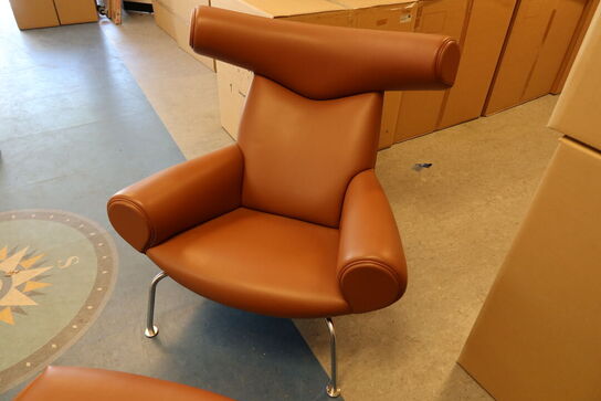 Wegner OX Chair primo 75 læder cognac inkl. Forskammel
