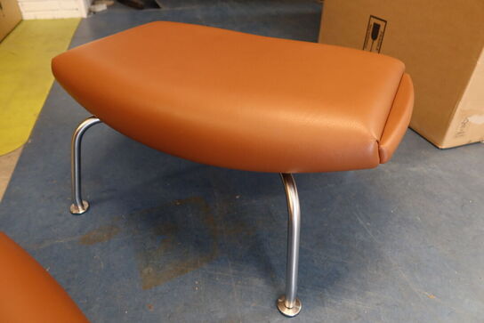 Wegner OX Chair primo 75 læder cognac inkl. Forskammel