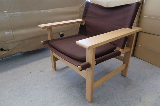 The Canvas Chair - Lys olieret eg med brun canvas