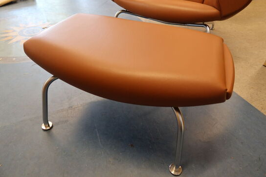 Wegner OX Chair primo 75 læder cognac inkl. Forskammel