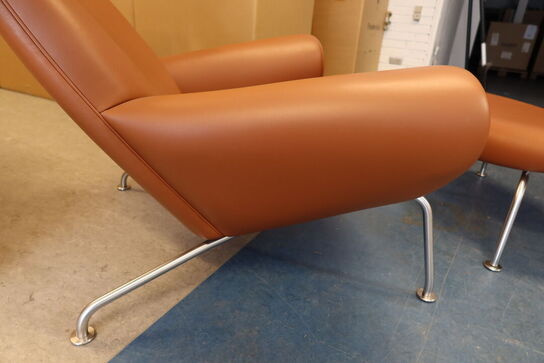 Wegner OX Chair primo 75 læder cognac inkl. Forskammel