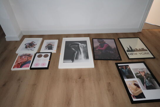 8 stk. indrammede plakater