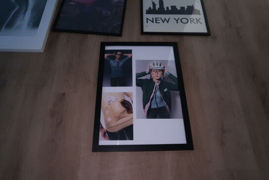 8 stk. indrammede plakater