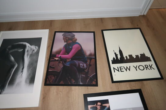 8 stk. indrammede plakater