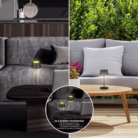 2 stk. briloner led rgb opladelig udendørs bordlampe 38 cm hvid(ubrugt)