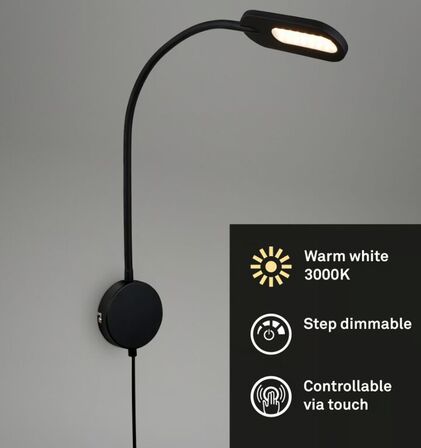 2 stk. briloner led væglampe m. flex og dæmp i lampen(ubrugt)