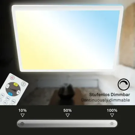 4 stk. casalux led slim panel m. remote hvid ø 29,3 cm firkantet(ubrugt)