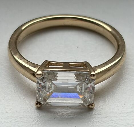 Smarargd diamant i guldring 14 kt