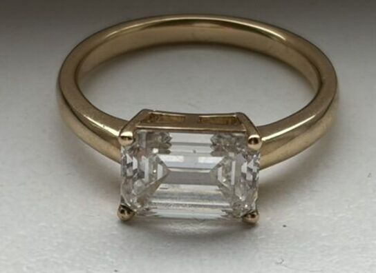 Smarargd diamant i guldring 14 kt