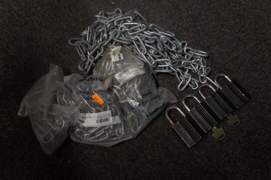 4 stk. Hængelåse inkl. kæder