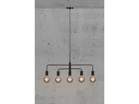 Nordlux gloom 5-spot lysekrone - sort ø74 cm(ubrugt)