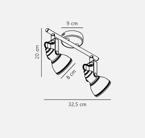 Nordlux aslak 2-spotlight 32cm - sort(ubrugt)