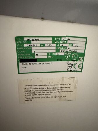 Kummefryser på hjul (is reklamer) l. 170 d. 70 h. 95 (MOMSFRI)